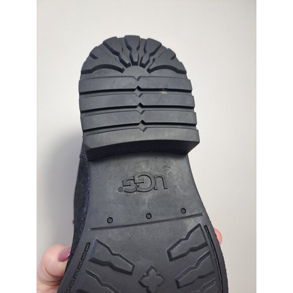 Ugg Denhali Hiker Waterproof Black Leather Shearling Lined Boots Size 7.5 - Picture 5 of 11